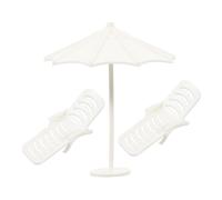 ERINGOGO Miniature Beach Umbrella and Foldable Beach Chair Set for Dollhouse Decoration Simulation Model Portable and Space-Saving Design for