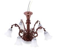 ERINGOGO Miniature Lustre pour Maison de Poupée Lampe Décorative Suspendue Antique avec Lumière Blanche Chaude Accessoire Miniature pour Décoration de Jardin et Intérieur