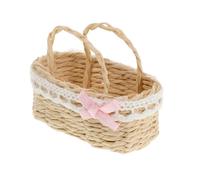 ERINGOGO Miniature Panier Fleurs pour Maison De Poupée Accessoire Décoratif Fait Main Panier avec Détails Fleuris De Rangement Élégante pour Décor