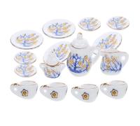 ERINGOGO Miniature Porcelain Tea Set for Dollhouse DIY Tiny Teapot and Cups Realistic Mini Kitchen Playset for and Little
