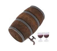 ERINGOGO Miniature Wine Barrel Set with Tap and Glasses Vintage Home Decor for Mini House Scenes and Chic Mini Adornment