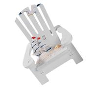 ERINGOGO Modèle Miniature de Chaise de Plage en Bois Blanc, Petite Chaise Longue Nautique Décorative pour Micro-Paysage, Accessoire Miniature pour Maison de Poupée, Décoration Plage