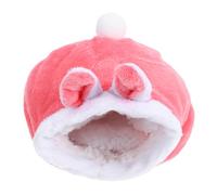 ERINGOGO Nid Chaud en Coton pour Hamster Et Hérisson, Lit d'hiver Douillet, Motif Lapin Rose, Taille Petite, pour Animaux De Compagnie en Intérieur Et Voyage
