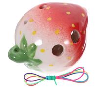 ERINGOGO Ocarina Céramique Forme Fraise Cartoon pour Débutants Instrument et Portable avec Texture Lisse Design Créatif et Ludique