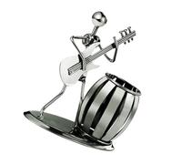 ERINGOGO Organisateur de Bureau Métal avec Figurine Musicien Jouant Guitare Pot à Crayons pour Stylo Décoration Originale pour Bureau et Cadeau Guitariste