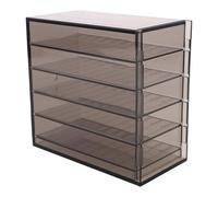 ERINGOGO Organisateur de Rangement pour Extensions de Cils à 5 Niveaux en Acrylique Translucide Noir, Étui Compact et Portable pour Accessoires de Maquillage Professionnels, Adapté
