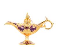 ERINGOGO Ornement Décoratif Lampe Magique en Alliage de Zinc Petite Taille Finition Or Violet Décoration Vintage pour Bureau et Intérieur pour Fête de Mariage et Ambiance Orientale