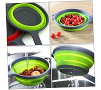ERINGOGO Panier de Cuisine Pliable et Vert Égouttoir Multifonctionnel PP Panier à Fruits et Légumes Résistant et Facile à Nettoyer pour Usage Domestique