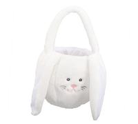 ERINGOGO Panier De Rangement Forme De Lapin De Pâques Conteneur à Bonbons Peluche Pour Décoration Festive Et Activités Œufs De Pâques Blanc