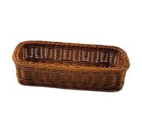 ERINGOGO Panier de Rangement Plastique Imitation Rotin Tressé pour Couverts et Baguettes Corbeille de Cuisine Ventilée Panier Multifonction pour Ustensiles Rangement Compact et Sécurisé