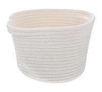 ERINGOGO Panier de Rangement Tressé en Corde de Coton Blanc Grand Format avec Poignées Doubles Panier de Bureau Polyvalent pour Organiser Cosmétiques Parfums et Petits Objets Ménagers