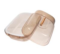 ERINGOGO Panier Égouttoir Cuisine PP Résistant Double Couches avec Couvercle Panier Lave Légumes et Fruits Multifonction Égouttoir Vaisselle Pratique pour Usage Domestique Moyen Marron