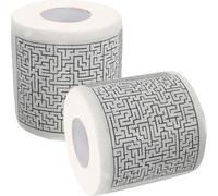 ERINGOGO Papier Toilette Imprimé Labyrinthe Drôle, 2 Rouleaux en Pâte de Bois, Doux et Confortable, Papier Toilette Jetable pour Salle de Bain Créative