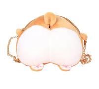 ERINGOGO Paquet à Bandoulière Peluche Corgi Butt, Fermeture Éclair Métal | Polyester et Fer, Style Mignon et Créatif, pour Garçon et Filles, Noël et Anniversaire