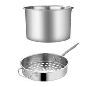 ERINGOGO Passoire à Égoutter en Acier Inoxydable 0,8 Cm Cuillère Perforée à Manche Unique Bassin 22 Cm, Ustensile la Cuisine Professionnelle pour Crevettes Fraîches, Accessoire Maison