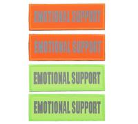 ERINGOGO Patchs de Harnais pour Chiens Réfléchissants et Résistants à l'usure, Écussons en Nylon Auto-adhésifs, Lot de 4 Pièces Orange et Vert, Accessoires pour Gilets de Service, Usage