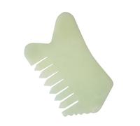 ERINGOGO Peigne de Massage Pierre de Jade Naturelle Grattoir Gua Sha pour Chevelu Outil de Stimulation Sanguine et Relaxation Adapté Aux Adultes