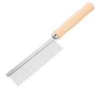 ERINGOGO Peigne en Bois pour Chien et Chat, Peigne Démêlant à Dents en Acier Inoxydable, Manche Bois Antidérapant, pour Toilettage et Élimination des Poils Morts, Adapté aux Poils Longs et