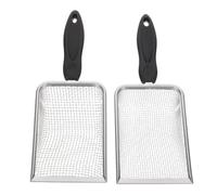 ERINGOGO Pelle à Litière en Acier Inoxydable 2 Pièces pour Chat | Trou 2,4mm ou 3,4mm, Bord Lisse et Manche Long, pour Bac à Litière et Litière Journal