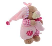 ERINGOGO Peluche Musicale Ours en Peluche Douce Coton Pp, Sensoriel Apaisant pour Dormir Bébé, Favorise le Sommeil Développement Auditif