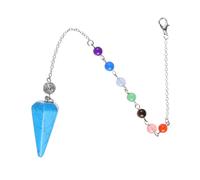 ERINGOGO Pendule En Cristal Naturel Hexagonal Conique Pendentif Artisanal En Pierre De Synthèse Bleu Vert Pour Radiesthésie Et Équilibre Chakras Bijoux Diy Ésotérisme