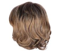 ERINGOGO Perruque Courte Bouclée Naturelle Fibre Réaliste Lacet Frontal Style Fashion Confortable et Cosplay et Usage Quotidien Jaune