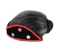 ERINGOGO Perruque De Vieille Dame Avec Chignon Pour Garçon Fille Et Adultes Costume De Mamie Pour Halloween Et Cosplay Accessoire Pour Déguisements De Fête