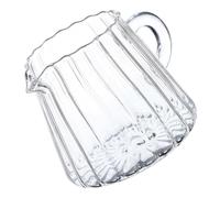 ERINGOGO Pichet à Lait Verre Transparent Cruche à Rayée avec Bec Précis Pichet Service pour Café Expresso et Lait Pot Mini pour Maison et Restaurant