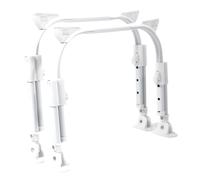 ERINGOGO Pied de Meuble Réglable Pliant Autobloquant en U Blanc, 1 Paire | Fer, Gain de Place Antidérapant, pour Bureaux D’école et Tables de Canapé