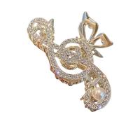 ERINGOGO Pince à Cheveux Accessoire Coiffure Élégant et Polyvalent en Alliage avec Cristaux et Perles Note de Musique pour Femmes Convient à Tous Types de Cheveux