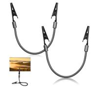 ERINGOGO Pinces Crocodiles en Acier Inoxydable Noir 2pcs pour Fixation Ferme et Résistance la Rupture, Porte-Photos et Support Mémo pour Petits Objets