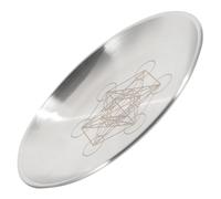 ERINGOGO Plateau à Bougies en Acier Inoxydable Rond Assiette à Bougies d'Autel Métal Orné de Pentagramme Centre de Table Rituel pour Cérémonies et Décorations Spirituelles