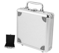 ERINGOGO Poker Chip Carry Case with Handle Large Capacity Poker Chips Holder Portable Aluminum Storage Box for Cards