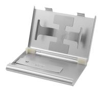 ERINGOGO Porte-cartes Rigide en Alliage D'aluminium Argenté, Mini Mallette | Cartes de Visite et Bancaires, Protège des Dommages, Facile à Porter, Usage Travail et Conférences