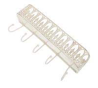 ERINGOGO Porte-clés Mural Rétro Blanc en Fer avec Cinq Crochets, 30, 5 Cm