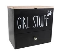 ERINGOGO Porte-Tampons en Matériau Naturel avec Couvercle Boîte de Rangement Compacte pour Articles de Salle de Bain Organiseur Étanche pour Serviettes Hygiéniques Décor Vintage et