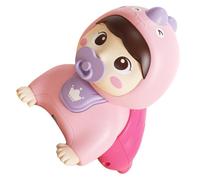 ERINGOGO Poupée Musicale pour Bébé à Quatre Pattes Rose Éducatif sans Pile avec 20 Chansons Stimulation Cognitive et Apprentissage Motricité pour Éveil et Développement du Cou