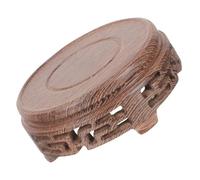 ERINGOGO Présentoir à Théière en Bois Massif Rond Design Oriental Élégant, Socle Stable pour Décoration Intérieure et Protection des Meubles Lors de Réceptions à Domicile