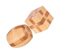 ERINGOGO Puzzle Éducatif en Bambou 2 Pièces Forme Boule et Carré pour Garçon et Filles, Classique et Créatif, pour Se Détendre Après Le Travail