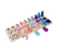 ERINGOGO Puzzle Éducatif en Bois Multifonction Formes Géométriques Et Chiffres Macaron pour Tout-Petits De 4 Ans, Jouet D’Apprentissage Préscolaire Ludique Couleurs Vives Et Cognition des Nombres