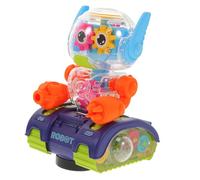 ERINGOGO Robot Électrique Musical Transparent à Roues Universelles pour Garçon Fille Cognitif Créatif avec Effets Lumineux et Sonores pour Fêtes Anniversaire et Éveil des Couleur Aléatoire
