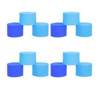ERINGOGO Rouleau Papier Crépon Décoratif 12 Pcs Bleu Ciel, Paon et Bleu Roi, Banderoles Papier Crépon pour Décoration Fête Anniversaire, Rubans Serpentins pour Party et Événements