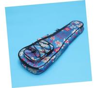 ERINGOGO Sac à Dos Ukulélé Rembourré Coton Motifs Floraux et Carreaux Double Épaule pour Hommes et Femmes Protection Épaisse et Pratique Bleu Ciel