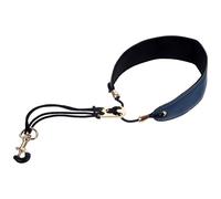 ERINGOGO Sangle de Cou pour Saxophone Alto en Cuir Bleu Crochet Métallique, Multi-fonctionnelle et Confortable, pour Étudiants et Musiciens Adultes