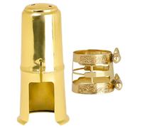 ERINGOGO Saxophone Ligature Metal Clip With Pattern For Alto Tenor Double Screw Tightening Easy To Install Responsive Vibration Accessory