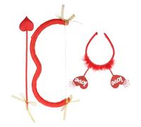 ERINGOGO Serrage-Tête Cupidon Arc et Flèche Rouge Accessoire de Costume 2 Pièces pour Fête Saint-Valentin Décoration Romantique pour Femme Cosplay et Événements Festifs