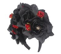ERINGOGO Serre-tête Halloween Tête De Mort Couronne De Fleurs Pour Fête Accessoires Cheveux Décoration (noir)