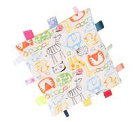 ERINGOGO Serviette Apaisante Maille Douce Multifonction avec Étiquettes Colorées Doudou Main Né Couverture Salive Éducative et Stimulante