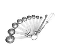 ERINGOGO Set Cuillères et Règle de Mesure Rondes Acier Inoxydable Cuillères à Mesurer pour Pâtisserie et Compact Rangement Facile Différentes Adaptées