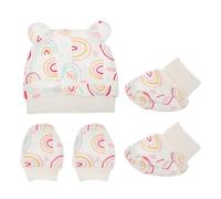 ERINGOGO Set de Bonnet et Moufles en Coton pour -né, Confortable et Respirant, pour Bébé en Hiver Froid, 1 Set Doux et Protecteur